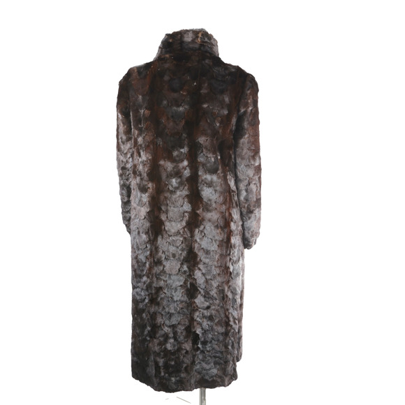 Vintage Genuine Brown Mink Fur Coat Luxury Soft Midi Classic Timeless Size S - Picture 16 of 16